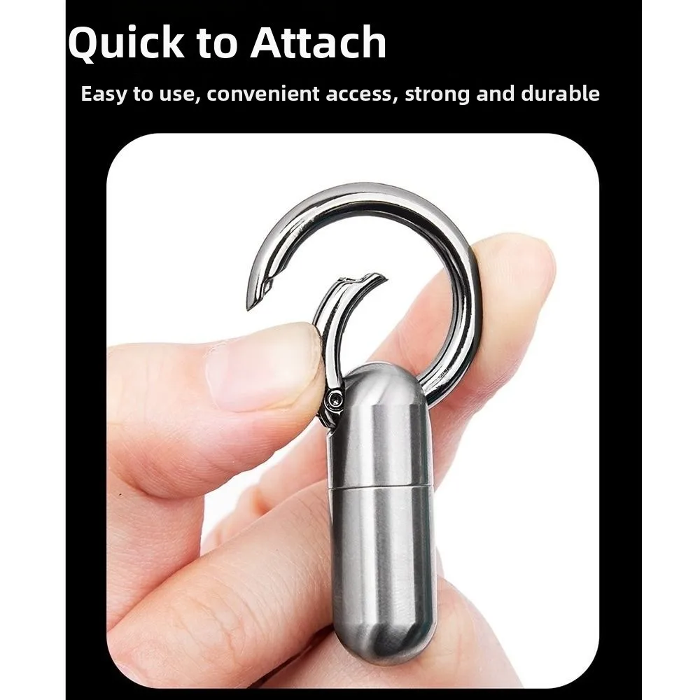 Sealed Design Pure Titanium Pill Box Keyring Attachment Waterproof Portable Pill Organizer Ultra-light Weight Moisture-proof