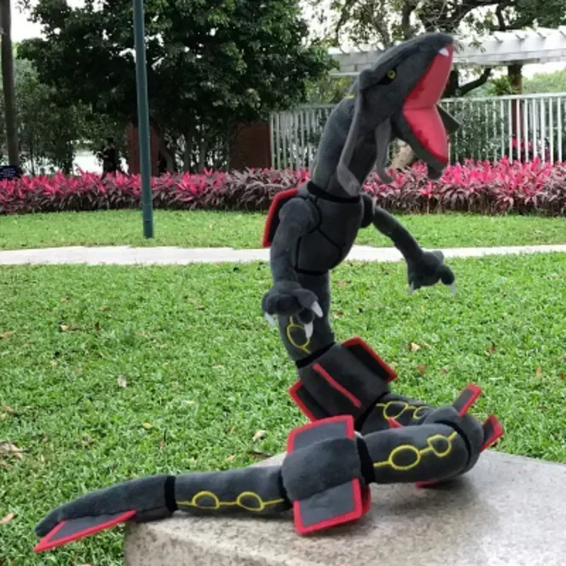 

83 см змеиная плюшевая кукла Mega Rayquaza зеленый блестящий черный мягкая подушка с изображением животных мультяшная фигурка игрушка