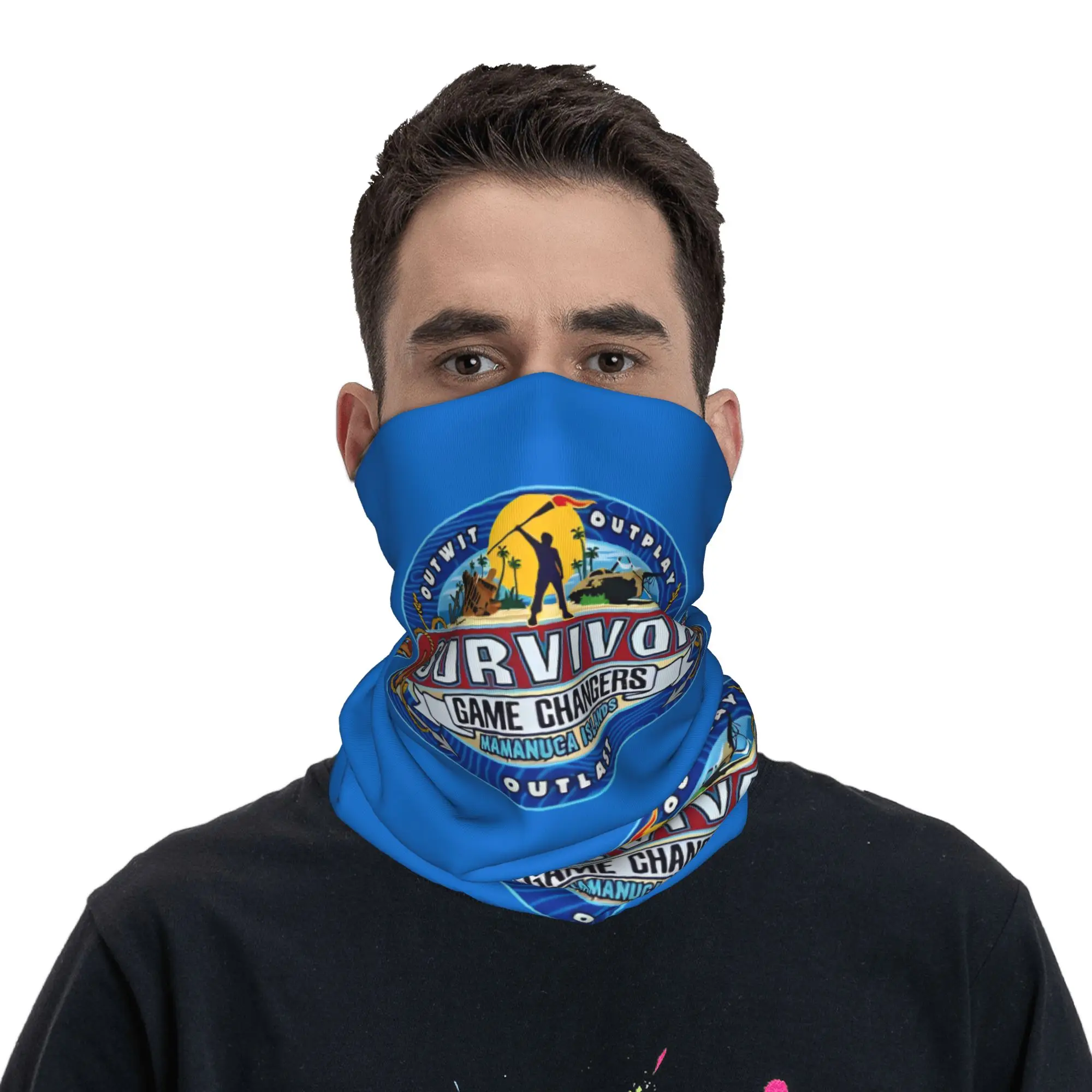 

S-Survivors Bandana Neck Cover Printed Wrap Scarf Warm Headwear Fishing for Men Women Adult Washable