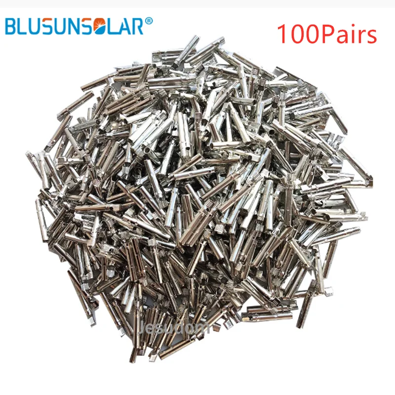 10/50/100 Pairs Solar PV Connector Pin for 1000V 1500V Connector Male and Female Hollow Terminal Pin for 2.5mm~6.0mm Cable