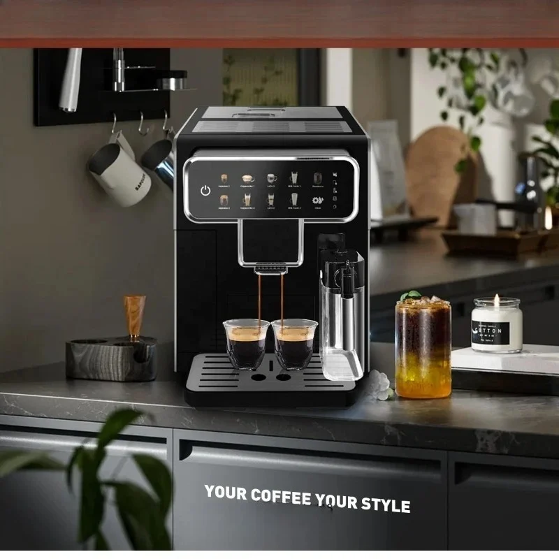 

High End Atmosphere Full Automatic Cafetera Easy Operation Coffee Machine With Milk Frother