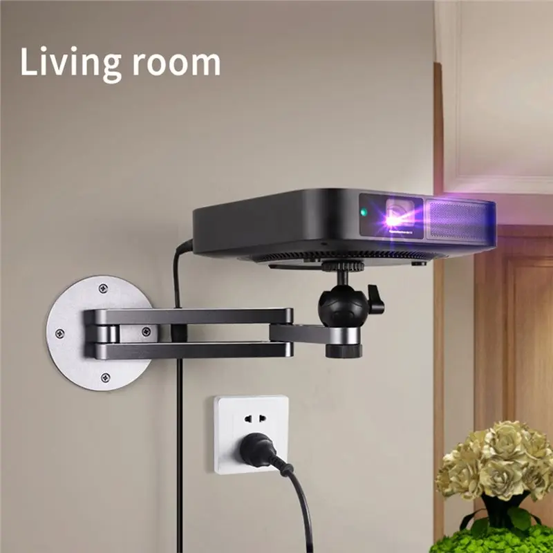 M51K-Foldable Multi-Angle Adjustable Wall Mount Bracket For Projectors- Aluminum Alloy Universal Support Stand