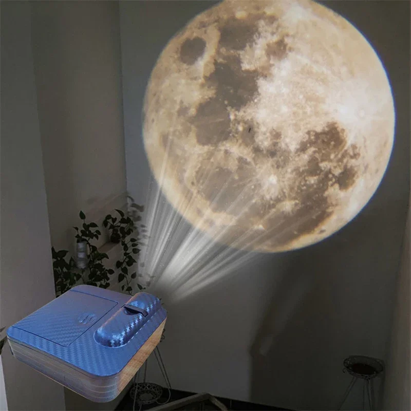 Lampe de Projection Lune et Galaxie, Nouveauté Aurore, Veilleuse de Fond, Projecteur de Terre, Lampe de Photographie, Cadeau de Noël