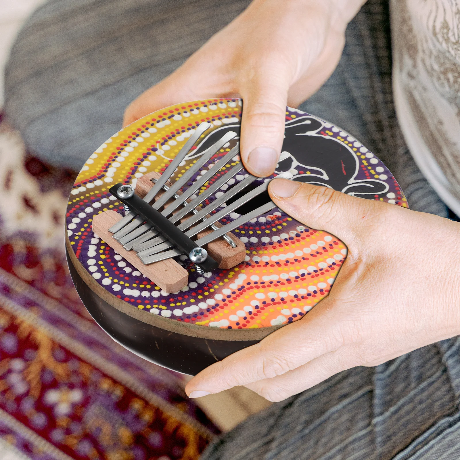 

Coconuts Thumb Piano Mini Kalimba Small Portable Finger Piano for Beginners Learning Music Instrument Learning Mini Kalimba