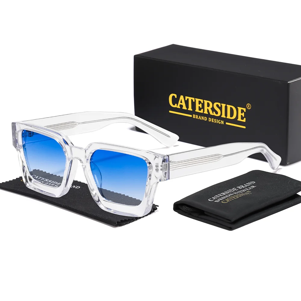 Óculos de Sol Retro Punk Masculinos com Armação Quadrada Grossa Design Gradiente Óculos Essenciais para Viagens e Festas UV400