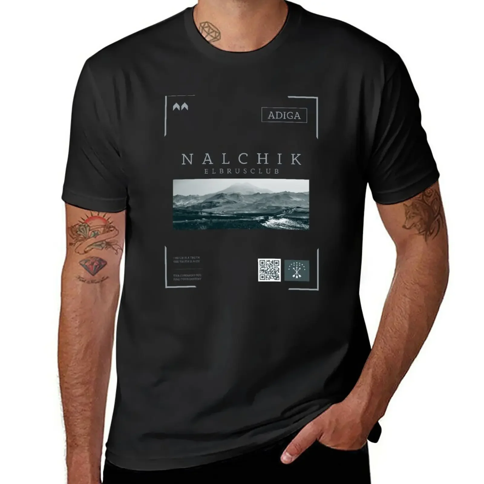

Nalchik black T-Shirt summer clothes blanks t shirts for men cotton