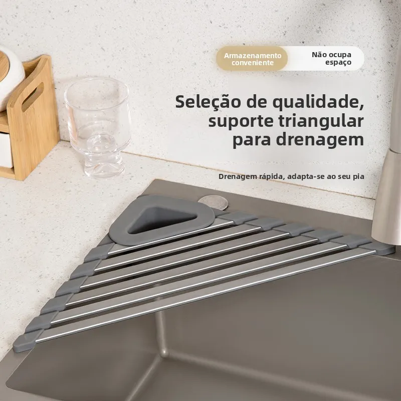 キッチンシンク排水バスケット-シリコン製スタッカブル三角排水マット-クリエイティブな文化食器-シンクストレーナー-排水ラック