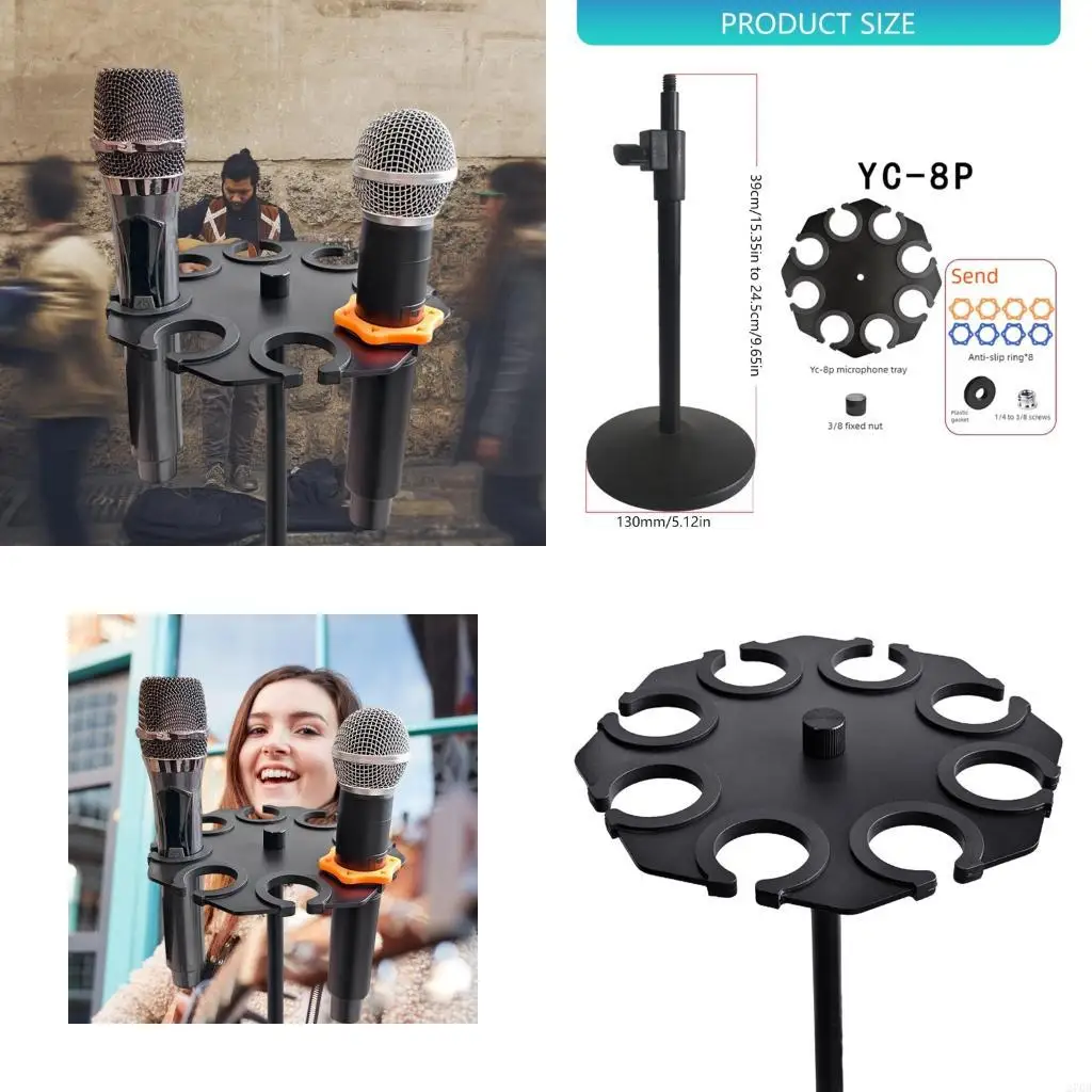 

Octagonal Shockproof Mic Mount With 130MM Slip proof Metal Base Professional Broadcasting Accessory