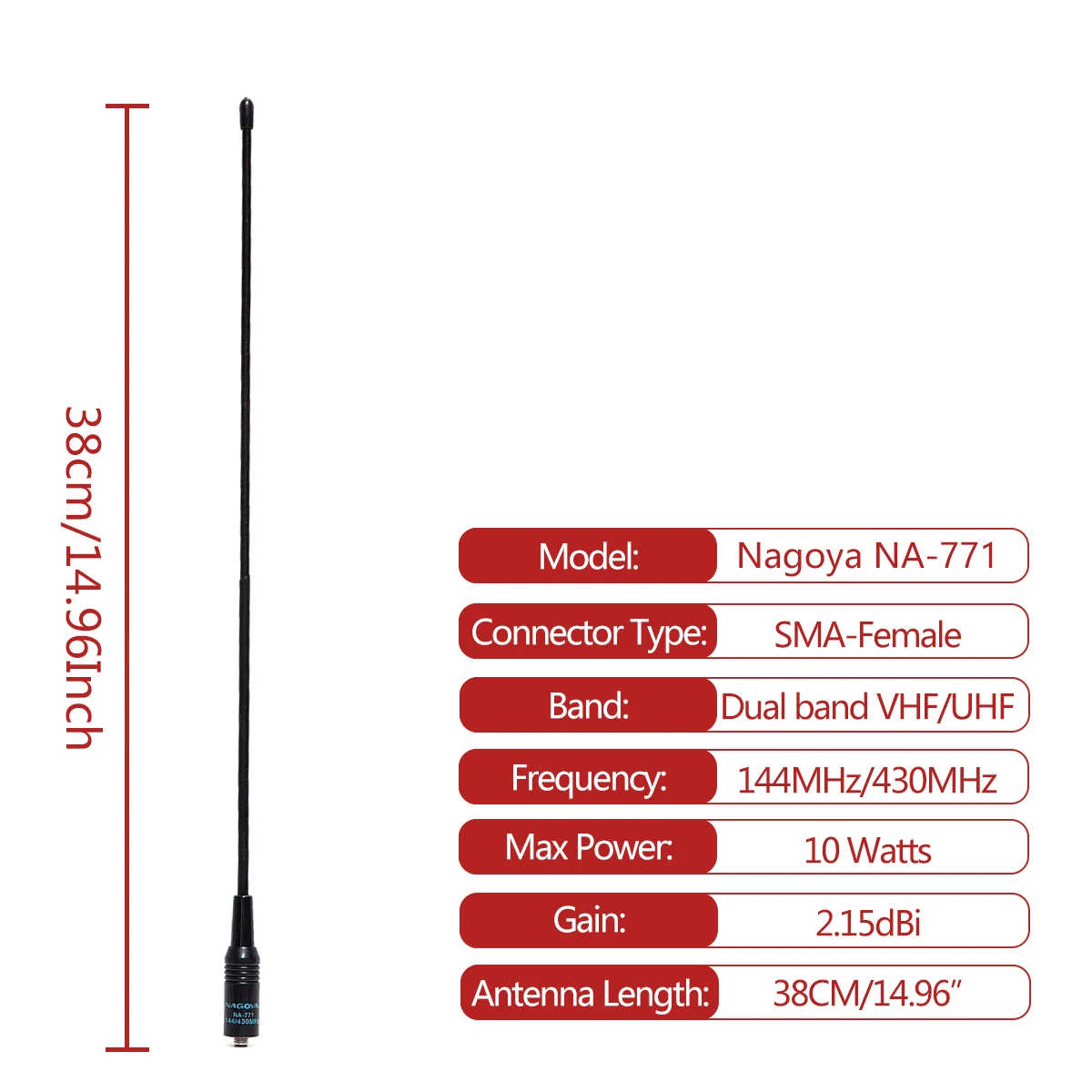 Nagoya Walkie-Talkie Antenna SMA-F NA-771 VHF UHF Dual Band for Walkie Talkie Radio Kenwood Baofeng UV 5R 888S UV82 144/430Mhz