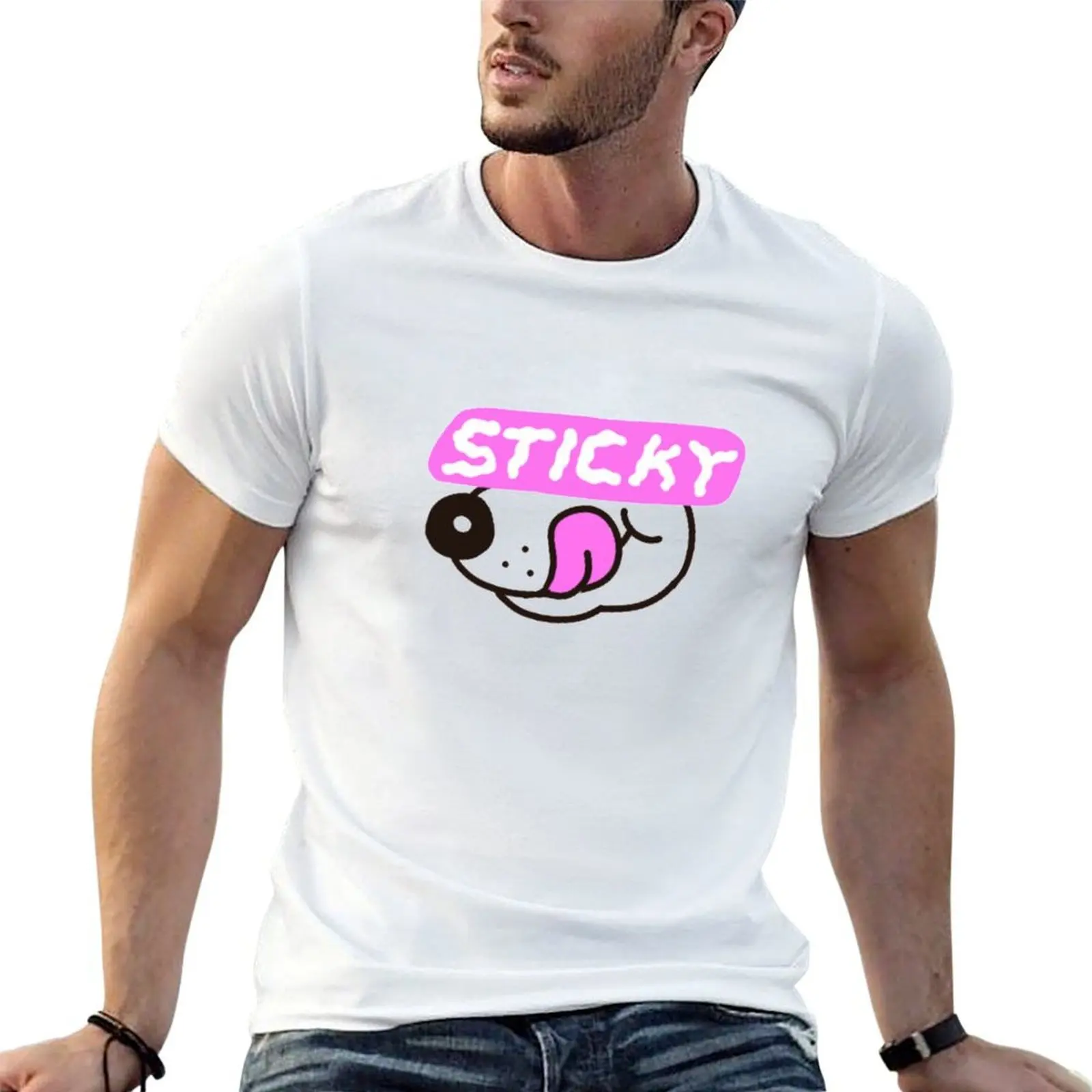 sticky T-Shirt man t shirt graphic black cotton t-shirt plain for man package man t shirt heavy cotton T-shirt