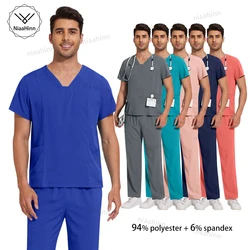 High Quality Hospital Nurse Scrubs Sets Male Men Unisex Nursing Scrub Uniforms Beauty Salon Dental Clinic Pharmacy Work Clothes