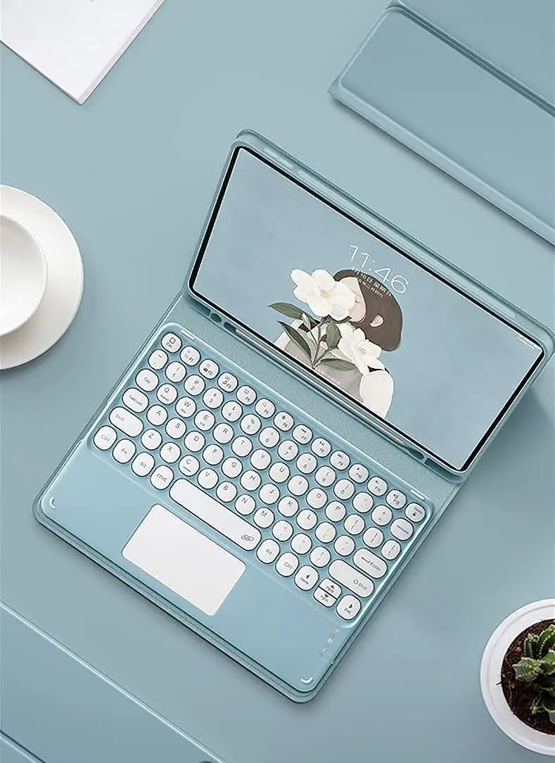 Caso de teclado para samsung galaxy tab s6 lite 10.4 2020 SM-P610 p615 capa com russo espanhol inglês árabe teclado