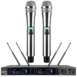 Advanced ULXD4D Dual Channel Wireless Microphone System KSM8 Silver Dynamic Capsule Singing Grade Stage Performance Speech