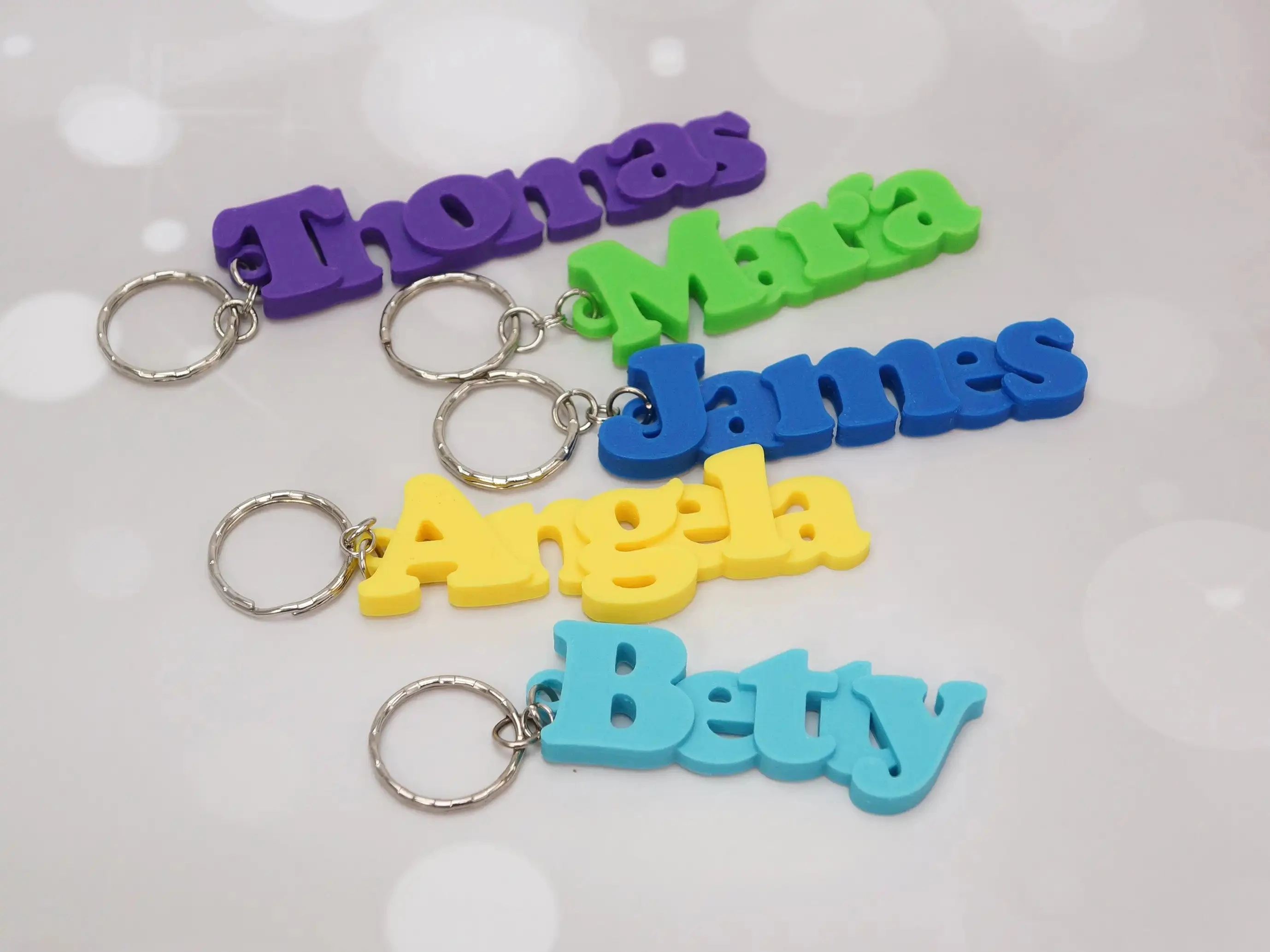 Rococo Custom Acrylic Name Keychain Personalized Stainless Steel Mens Car keyring Gift for Wedding Guest