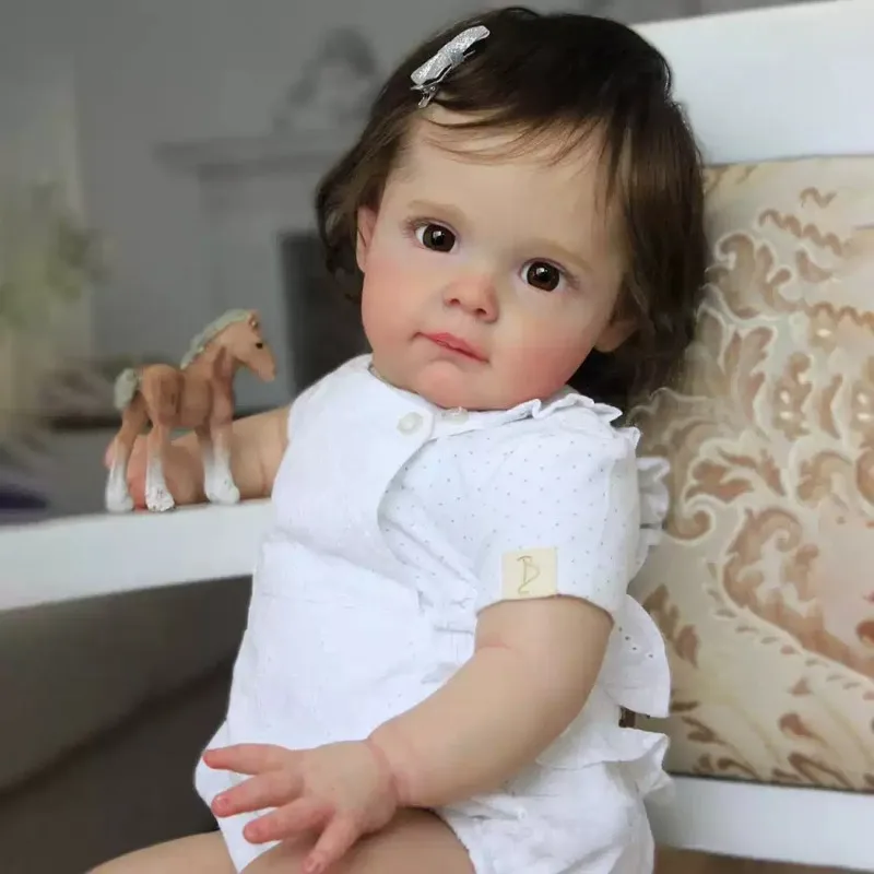 60cm Realistic Reborn Baby Doll Handmade Newborn Girl Doll Toy Open Eyes Collectible Gift, Nude Doll No Clothes