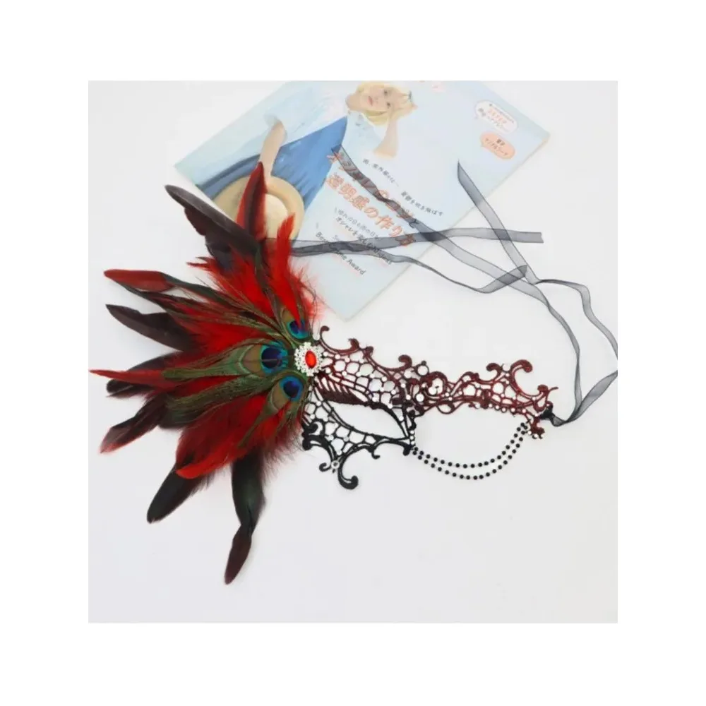 قناع عين مثير ريشة المياه الماس شرابة البندقية حفلة تنكرية الكرة هالوين زي حفلة تنكرية الدعائم سيدة قناع الوجه