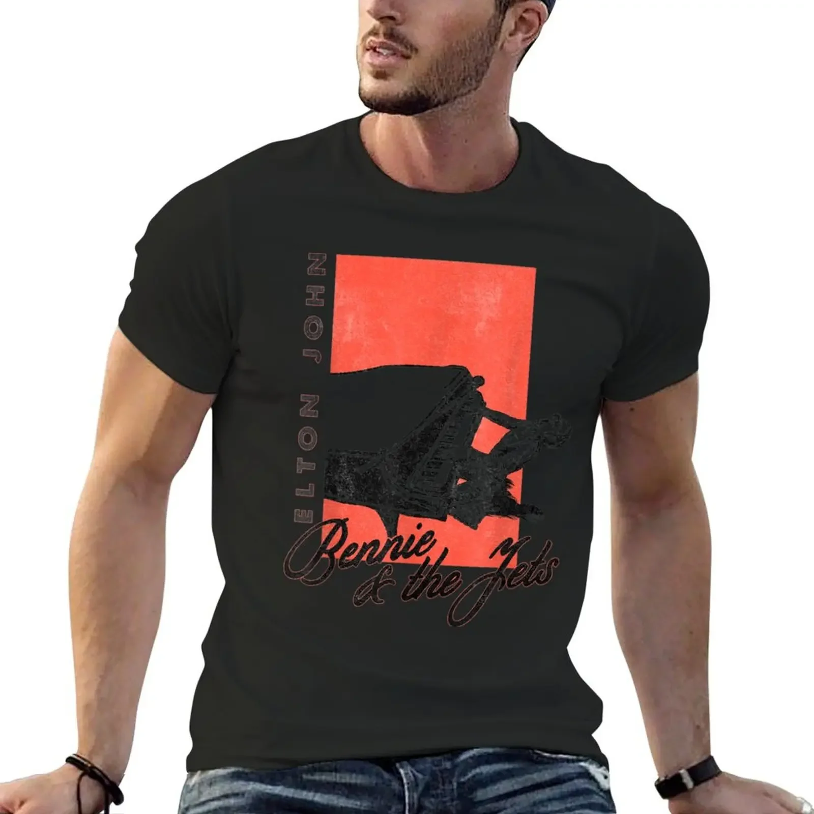 

Bennie Jets Piano T-Shirt Aesthetic clothing plus sizes black t shirts for men