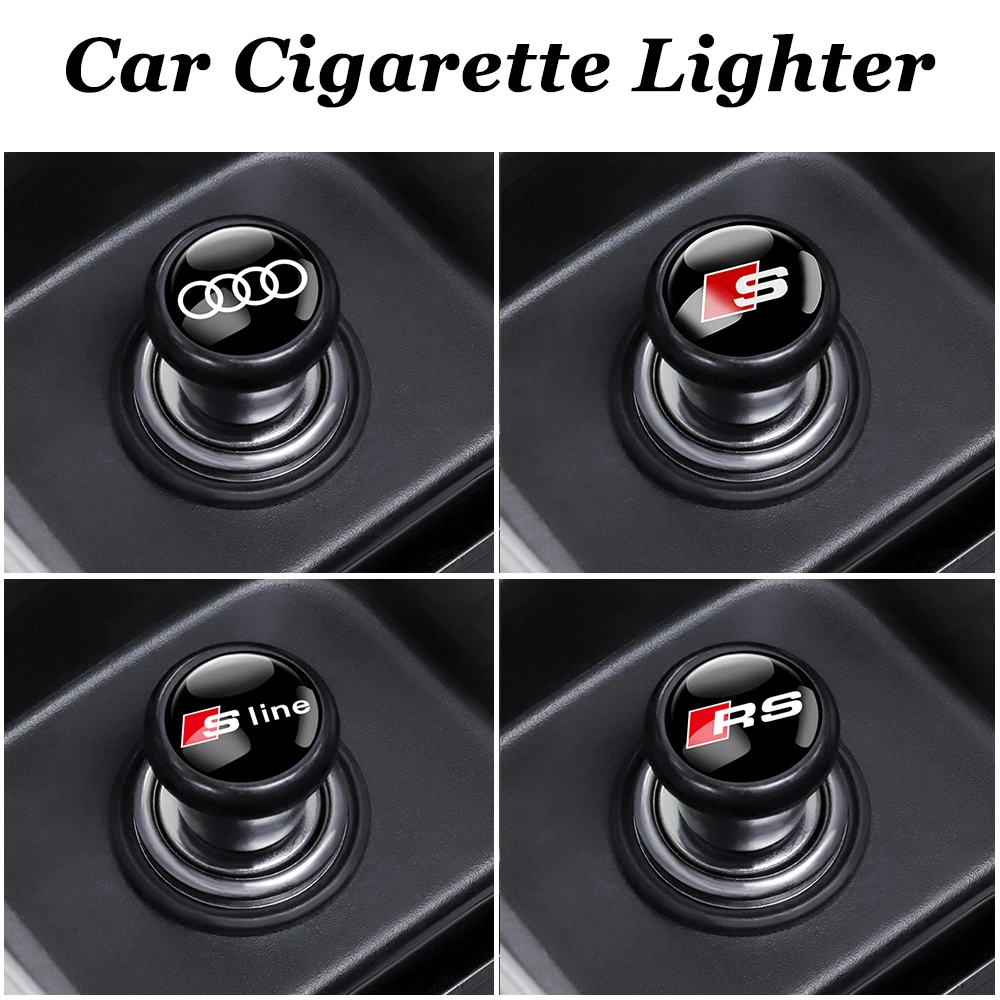 Car Portable Cigarette Lighter Auto Badge Cigar Lighter for AUDI SLIEN RS TT R QUATTRO A6 A5 A3 A2 A1 A7 A8 Q5 Q6 Q7 Q8 Q3 Q4 Q2