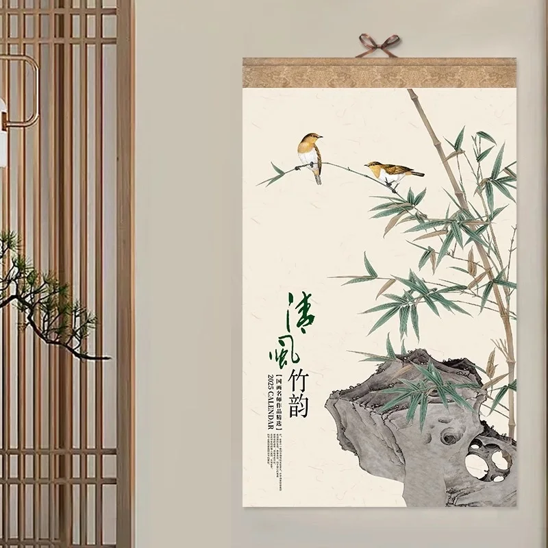 Chinese Wall Calendar, 2025 Year of The Snake Calendar Monthly FengShui Calendar Hanging Lunar New Year Calendar Planner