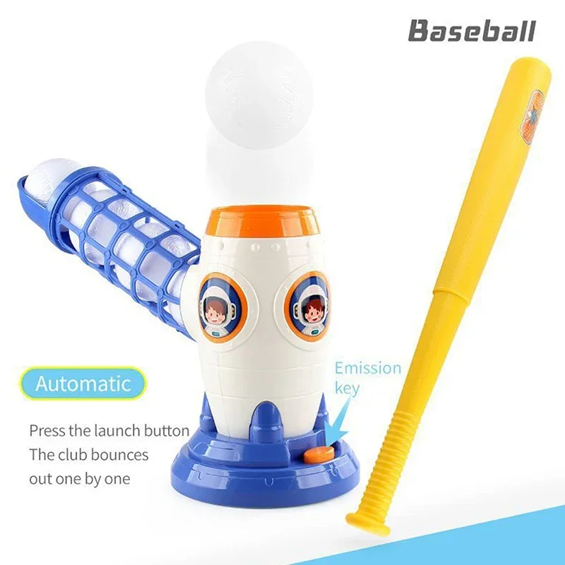 Child Outdoor Games Electric Baseball Pitching Machine Soccer Sports Toys T Ball Set Automatic Pitcher Machines Ball Toy Boys