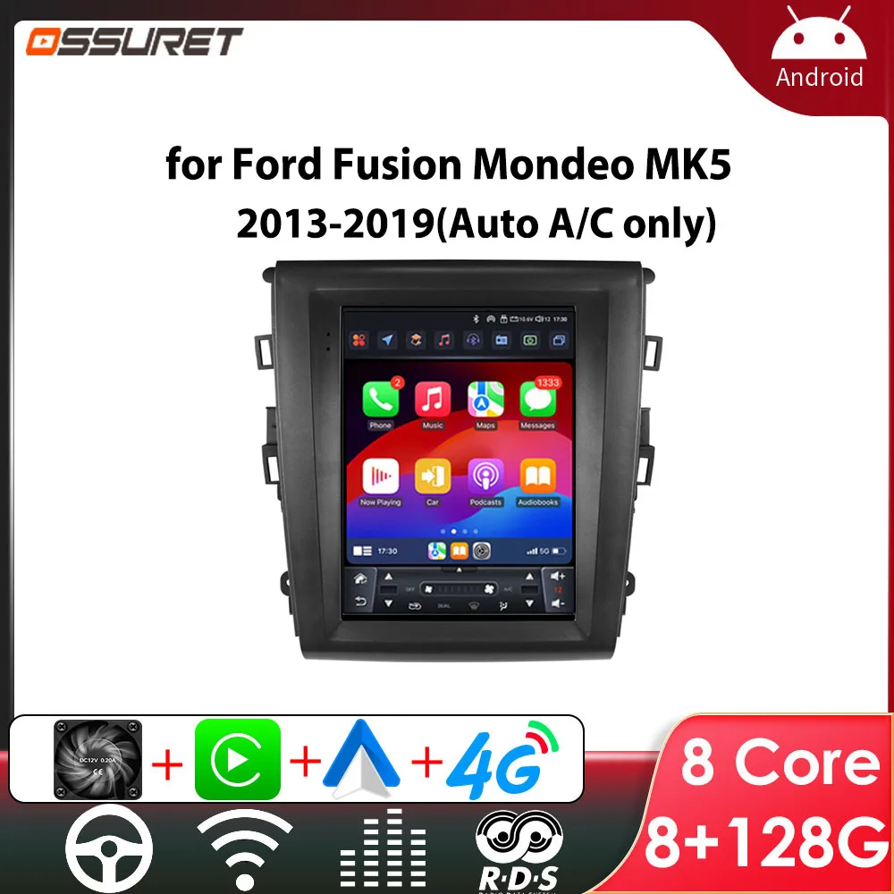 Auto Intelligentes Radio für Ford Fusion Mondeo MK5 A/C 2013–2019 Drahtloses Carplay Android Auto 9,7'' 4G WIFI Autoradio Stereo