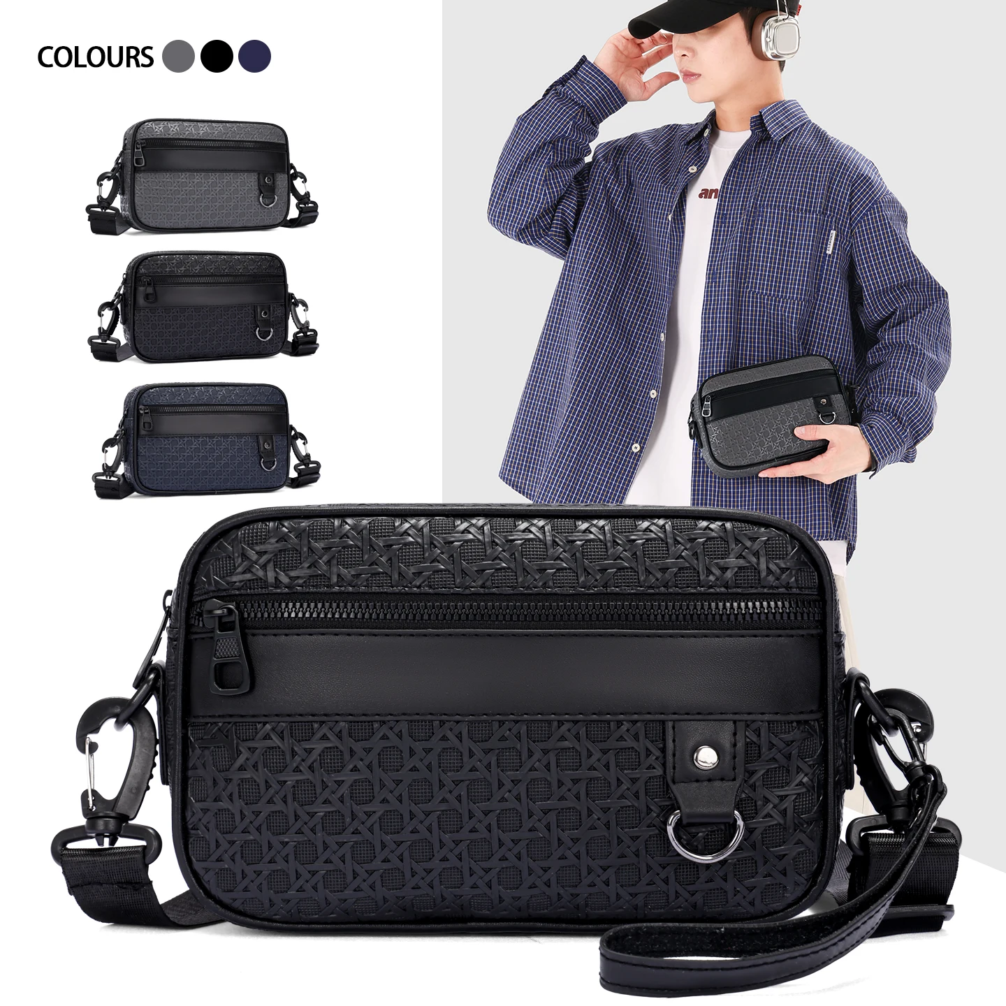 

Мужская деловая сумка через плечо – мягкая сумка из искусственной кожи с регулируемым ремнем для работы и путешествий