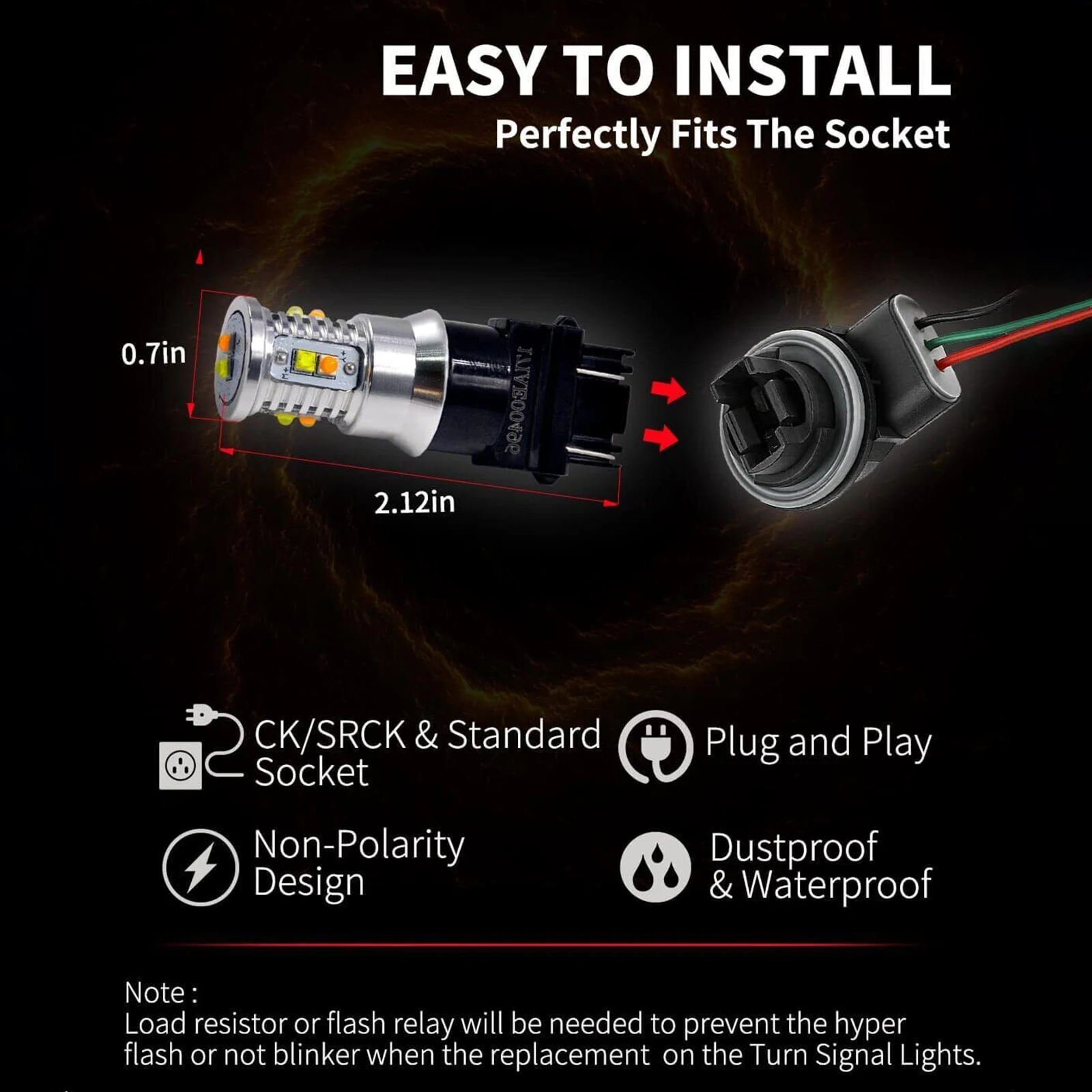 2Pcs LED Turn Signal Lights Switchback 3157 Dual Color White Amber LED Bulbs Car Accessory For Chevrolet Silverado 1500 L3157ALL