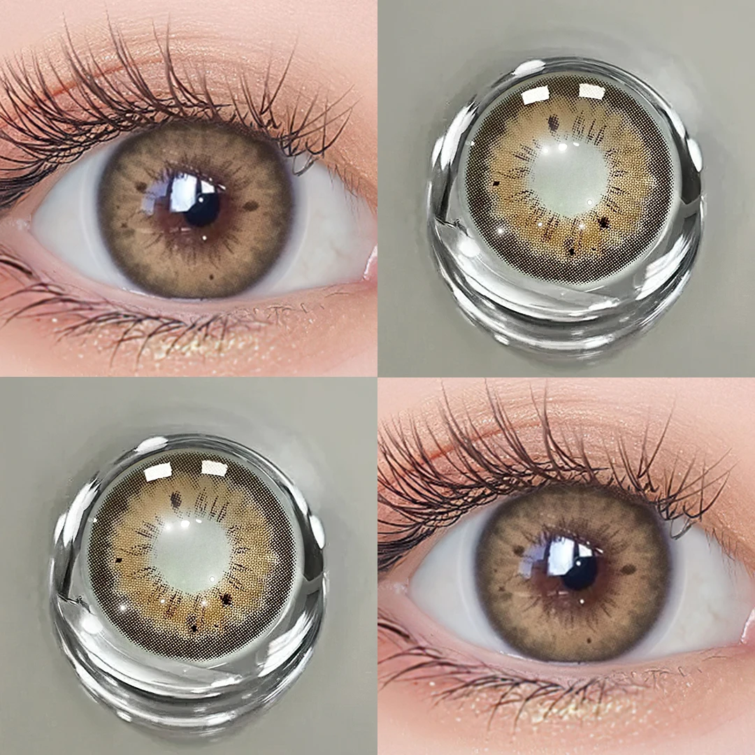 Color Contact Lenses for Eyes 1 Pair Color Lens Eyes Yearly Use Colored Pupils for Eyes Contacts CIRCLE Brown Gray Green Lenses