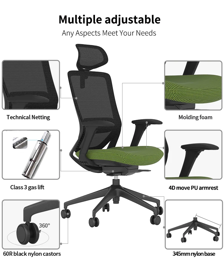 

Mesh Fabric Comfort Boss Satff Chairs Highback Swivel Conference Office Chair Manufacturer Modern Executive Ergonomic Chair