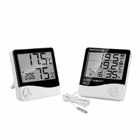 1Pc HTC-1 HTC-2 LCD Electronic Humidity Meter Smart Electric Digital Hygrometer Thermometer Weather Station Clocks Outdoor