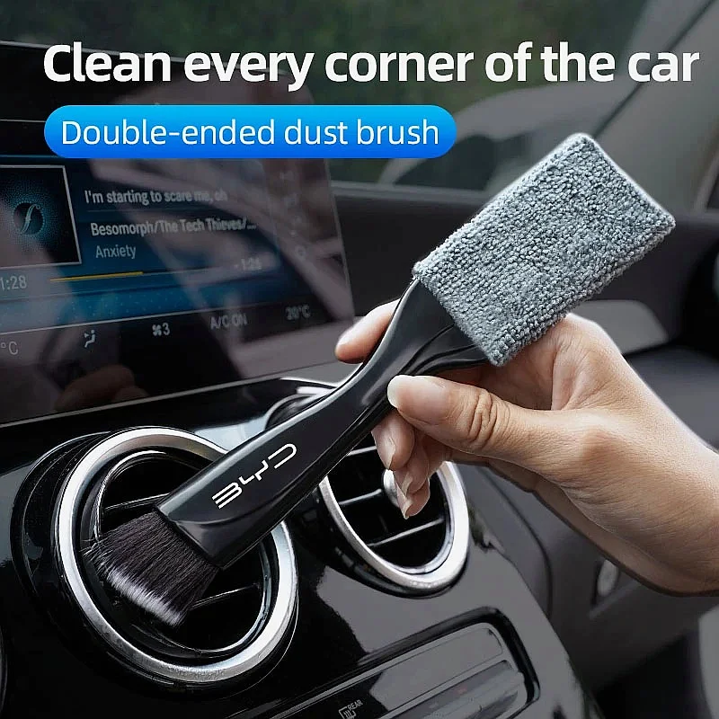 Dual‑Ended Car Interior Cleaning Brush For BYD Atto 3 Seal Dolphin Han Tang Song Yuan Multi‑Purpose Air‑Vent Dust Removal Tool A