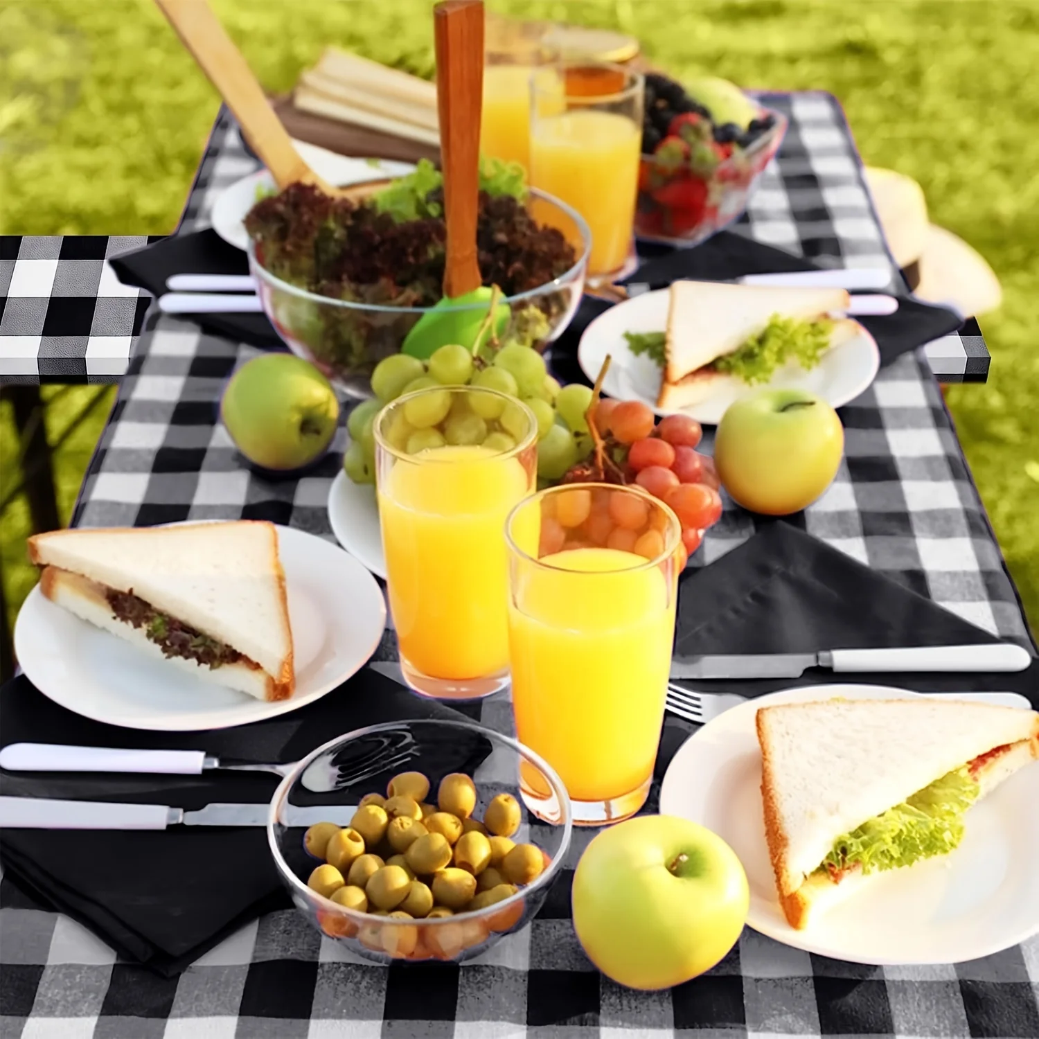 3pcs Waterproof and Dustproof Garden Tablecloth Set - Rectangle Polyster Tablecover for Party, Picnic, and Dinner Decoration