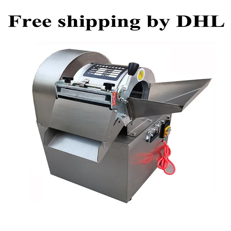 Máquina cortadora en cubitos multifuncional, cortadora de verduras de acero inoxidable, cortadora en espiral de 220V