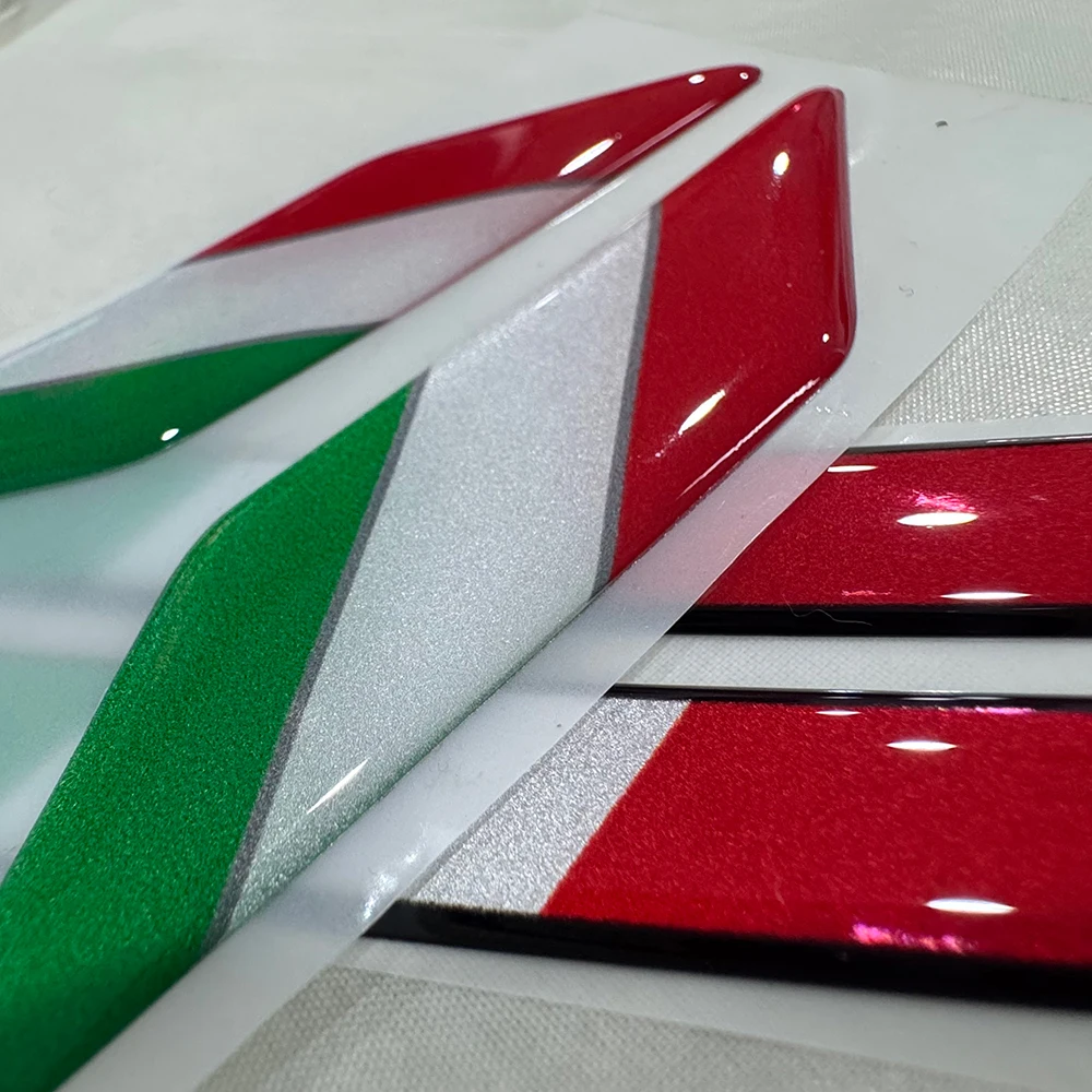 Italy Flag 3D Gel Stickers Reflective Italian Tricolor Racing Decals for Car Motorbike Scooter Fender Body Modification Stickers view 4