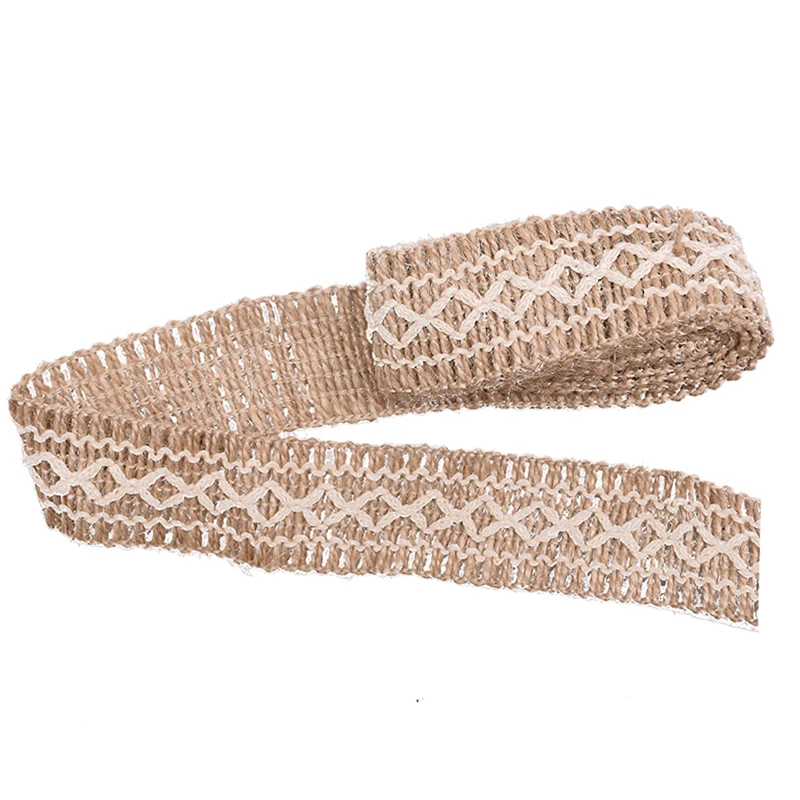 2M/Lot Natural Jute Burlap Ribbon Diy Gift Warrping Hemp Vintage Ribbon Festival Festival Decoration Party Crafts