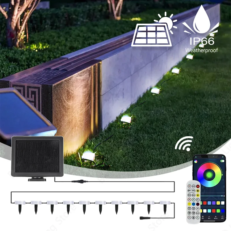 スマート中庭ライト屋外キャンプ用品ストリングライトdiyカラフルなレザーストリングライト芝生風景パス照明