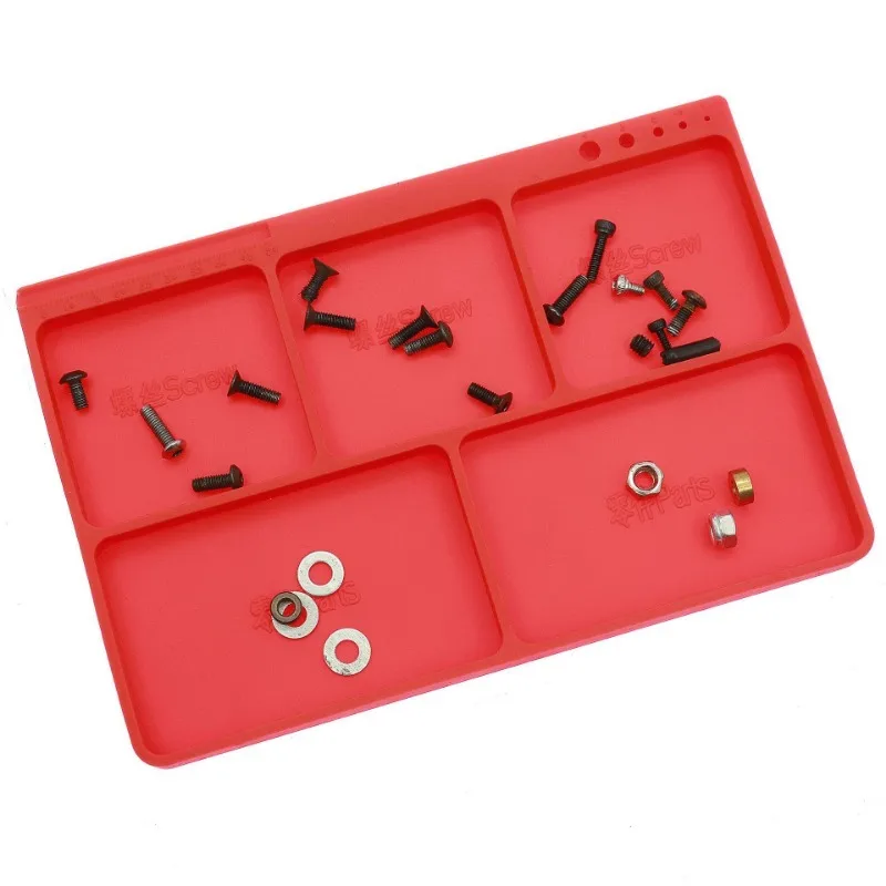 Bandeja de piezas de silicona y soporte para herramientas, organizador antideslizante para herrajes de coche/camión RC, accesorios pequeños