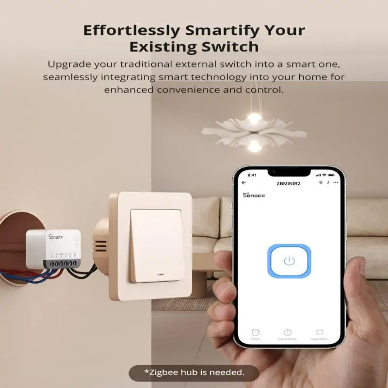 SONOFF ZBMINIR2 Extreme Zigbee Smart Switch Detach Relay External Switch Remote Control Via EWeLink Compatible With Zigbee Hubs