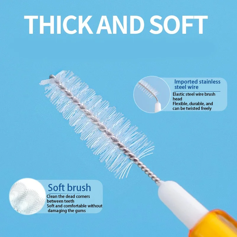 New 60pcs push-pull interdental brush portable interdental brushing gap brush recommended by dentist Dental Teeth Brush Oral