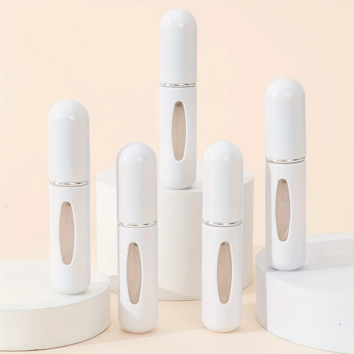 5er-Pack 0,17 oz gemischte Farben, wiederverwendbar, befüllbarer Boden, wiederverwendbare Parfümflasche, tragbare Reisetasche