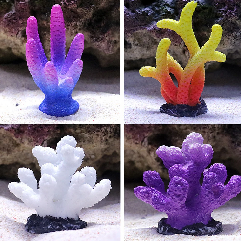 Resin Coral Decoration Colorful Fish Aquarium Decoration Artificial Coral for fish Tank Resin Reef Rock Lanscaping Ornaments