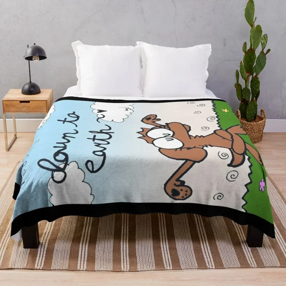 

down to earth sideways Throw Blanket Wrinkle Resistant Lightweight Blanket