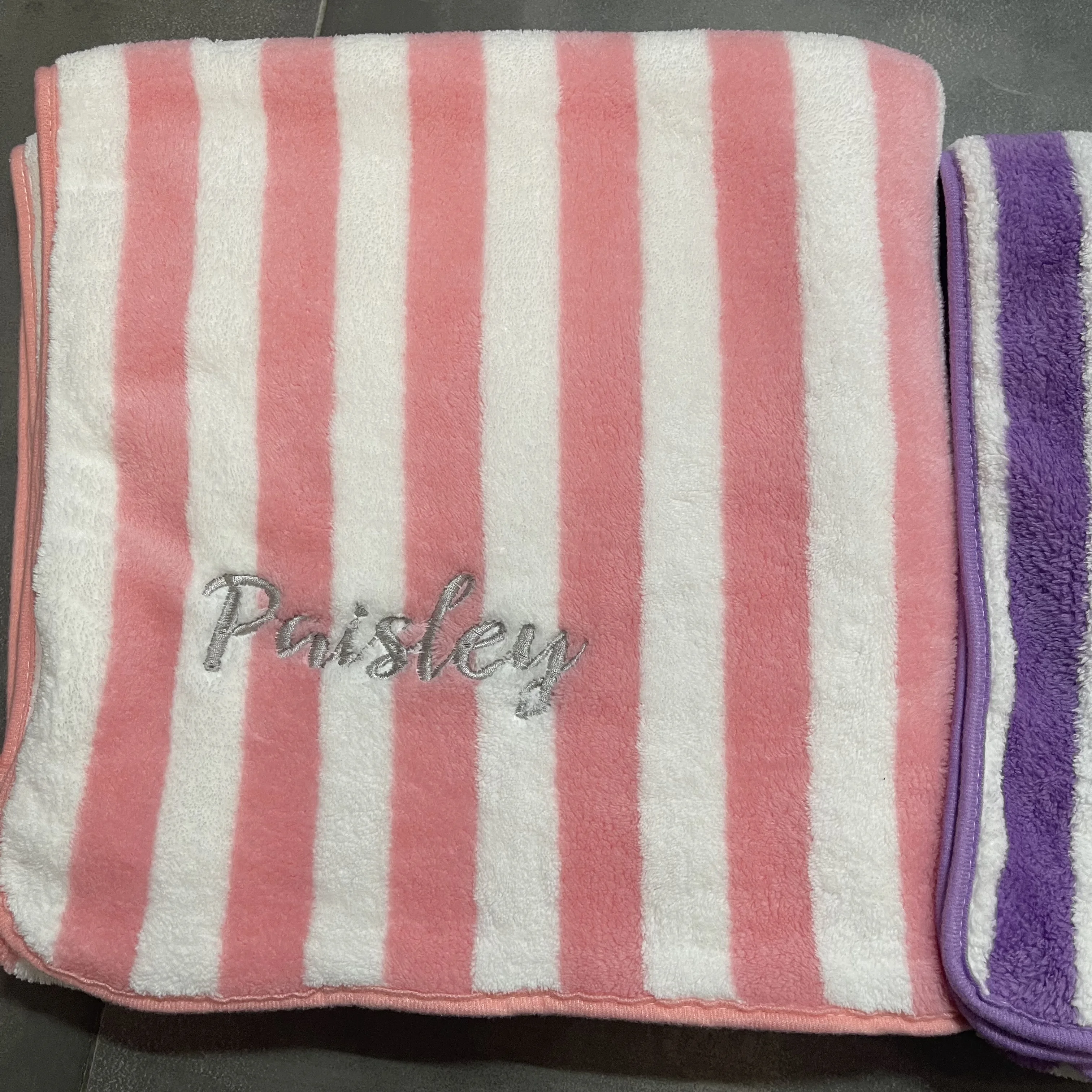 

Personalized Embroidered Striped Bathroom Towel Customized Couple Towel Name, Wedding Gift, Warm Gift, Bath Towel Set Gift Bag