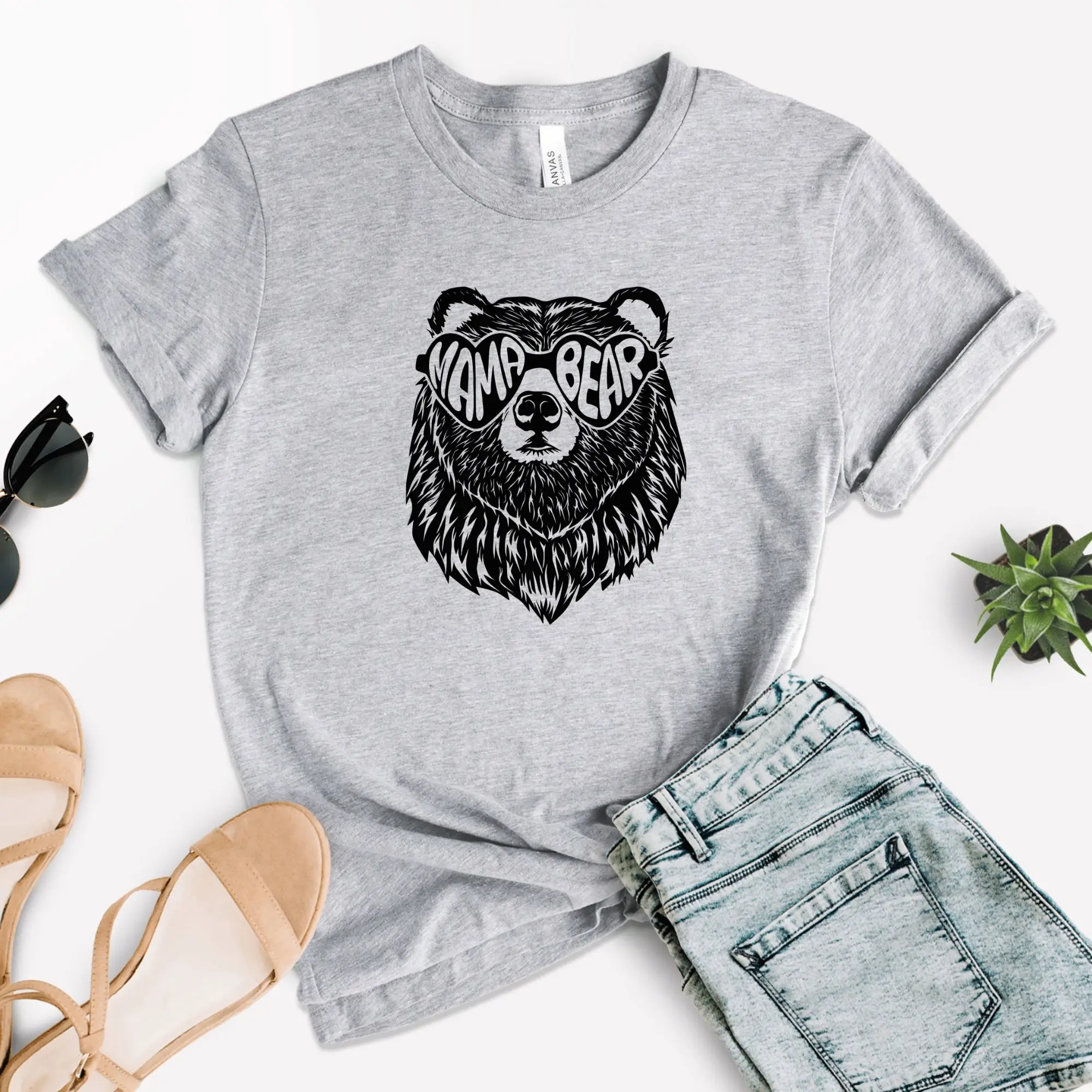 Mama Bear Sunglasses T Shirt Mothers Day Family Mom New Baby Shower Mommy For