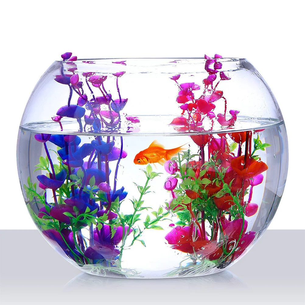 

2Pcs Vivid Artificial Underwater Plants Purple Red Sea Grass Aquarium Decoration Fish Tank Plastic Fake Plants for Water Habitat