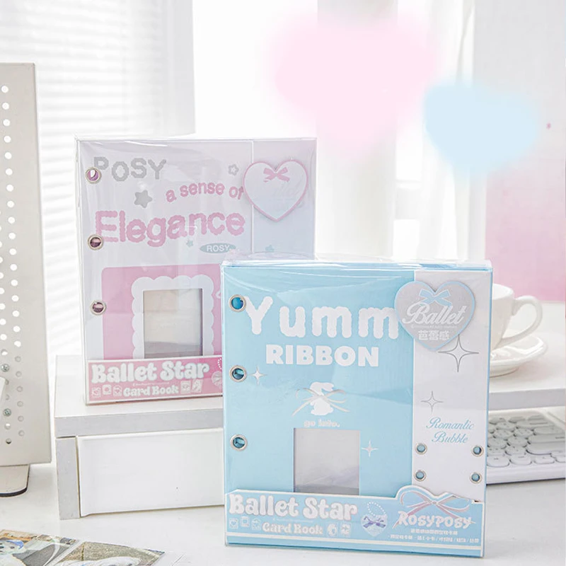 Kpop Idol Photocard Binder Holder Photo Album with 20Pcs 4Grids Inner Pages Binder Photocards Album for Photographs Collect Book