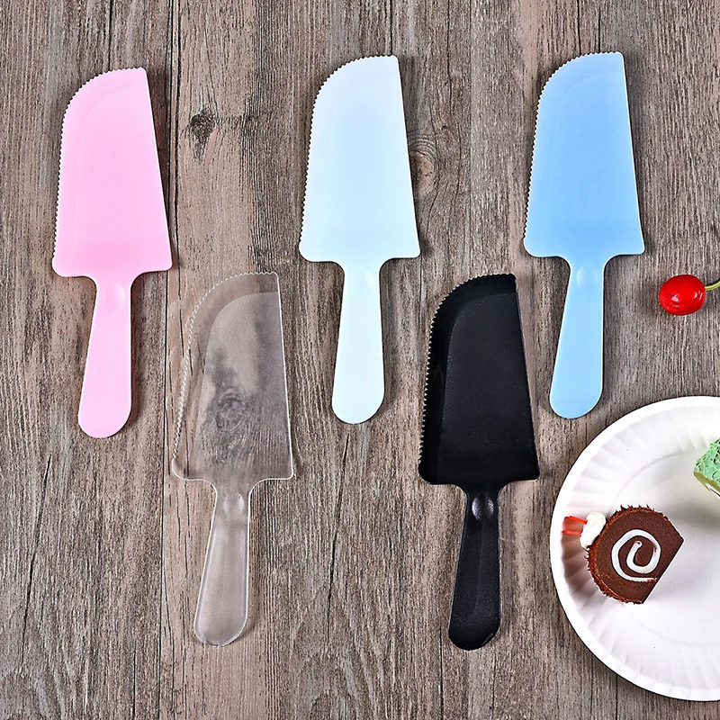 10/50pcs Pizza Cutter Plastic Cake Knife Pie Cutter For Cheese Dessert Cutlery Bakeware Cake Spatula Tool Wedding Cake Slicer