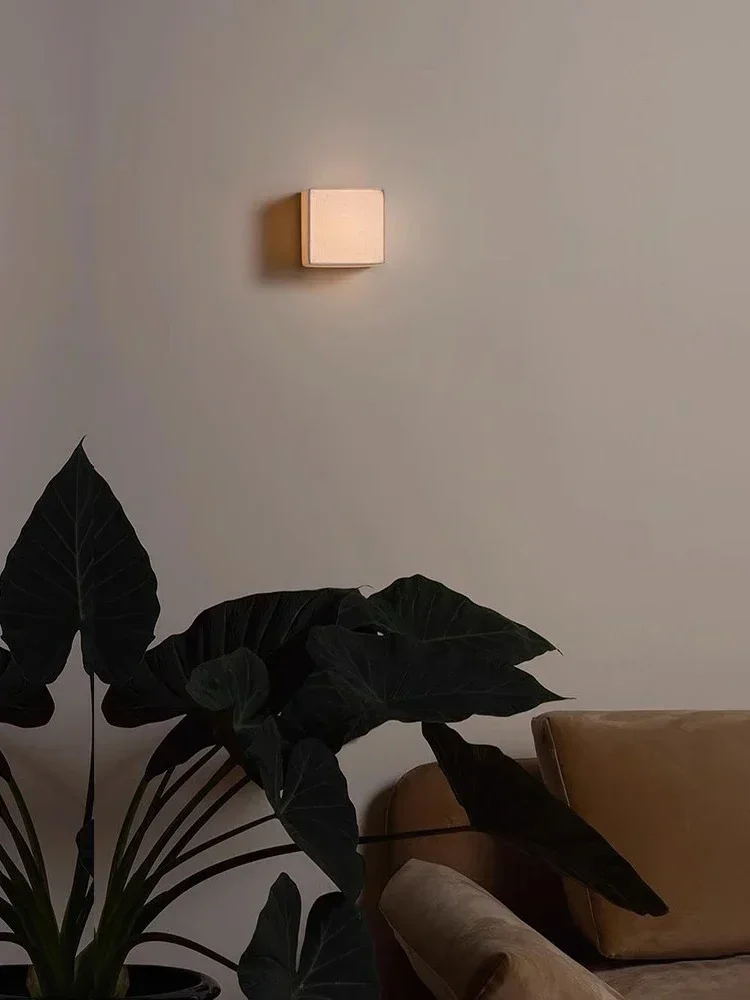Square Cloth Wall Lamp Staircase Decorative Ambiance Bedroom Aisle Light Tea Room Homestays Living Room Background Wall