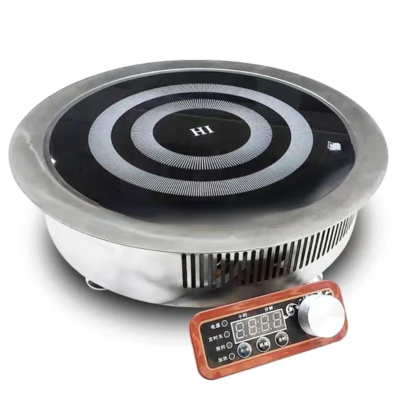 220v 3kw stainless commercial round induction cooker built in hotpot cooker induction under table hot pot induction cooker for