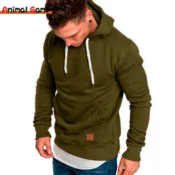 New Spring Autumn Streetwear Fashion Outwear Men's Soild Color Hooded Sweatshirt Hoodies Casual Loose Fleece Coats